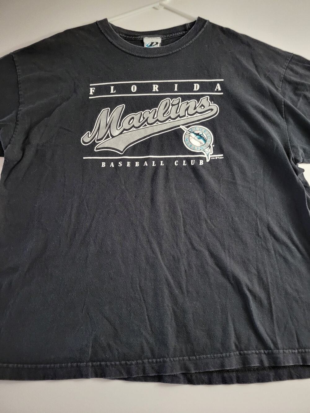 Vintage Florida Marlins Shirt XL Black 2004 Baseball Club